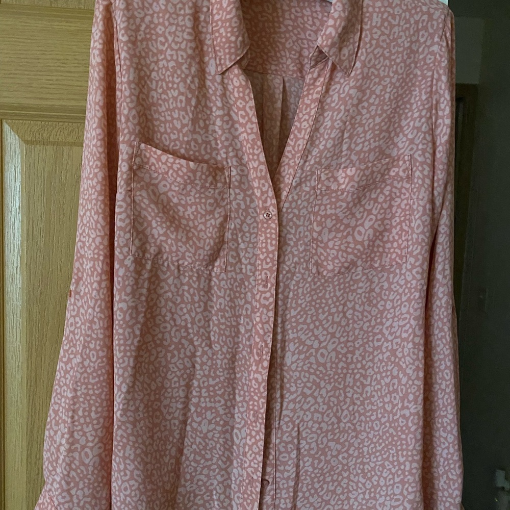 SOLD!!! Candie's Pink Long Sleeve Notched Collar Shirt